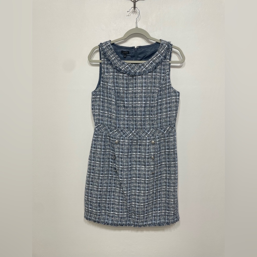 Talbots Blue and White Tweed Dress NWT size 10